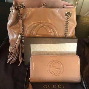 New Gucci Soho Soft Patent Leather Bag